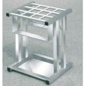 Porte-parapluies satiné de style grille pour 12 parapluies de petit ou grand format, aluminium
