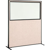 Panneau de partition de bureau autoportant Interion® avec fenêtre partielle, 60-1/4 « L x 72 « H, Tan