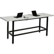 Table de hauteur debout Interion® avec puissance, 96 « L x 30"W, Gris