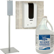 Global Industrial™ Automatic Hand Sanitizer Dispenser Starter Kit w/Stand, 4  x 3.78 L Bottles