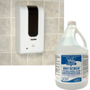 Global Industrial ™ Automatic White Dispenser With Vision BioScrub Hand Sanitizer Starter Kit