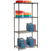 Nexel® Black Epoxy Wire Shelving Starter 36"W x 18"D x 63"H