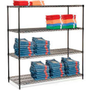 Nexel® Black Epoxy Wire Shelving Starter 72"W x 24"D x 63"H