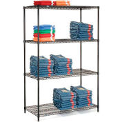 Nexel® Black Epoxy Wire Shelving Starter 48"W x 24"D x 74"H