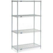 Nexelate® Silver Epoxy Wire Shelving Starter 42"W x 24"D x 86"H