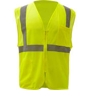 Norme de 1001 sécurité ESG classe 2 maille à capuche gilet de sécurité, citron vert, XL