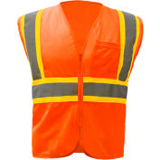 Sécurité 1006 GSS classe Standard 2 ton deux maille à capuche gilet de sécurité, Orange, l