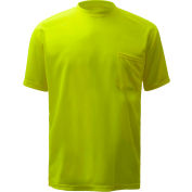 GSS Safety 5501 Moisture Wicking Short Sleeve Safety T-Shirt with Chest Pocket - Lime, Medium