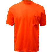 GSS Safety 5502 Moisture Wicking Short Sleeve Safety T-Shirt with Chest Pocket - Orange, 2XL