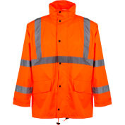 Manteau de pluie du SGS sécurité 6002 classe 3 avec 2 poches plaquées, Orange, 2XL/3XL