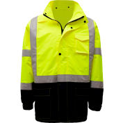 Imperméable à capuchon haut de gamme GSS Safety 6003, catégorie 3, lime avec fond noir, 4TG/5TG