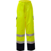 GSS sécurité 6803 classe E Premium pantalon imperméable à l’eau de pluie, Lime avec le fond noir L/XL