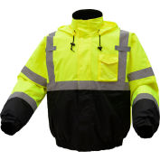 GSS sécurité Salut-visibilité classe3 imperméable doublé Quilt blouson, noir/blanc, 4XL
