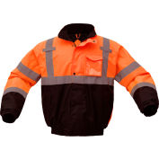 GSS sécurité 8002 classe3 imperméable doublé Quilt Bomber Jacket, Orange/noir, Medium