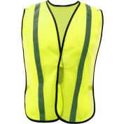 GSS Safety 3001 Non-ANSI Economy Vest with 1"W Stripe, Lime with Silver Stripe, One Size Fits All