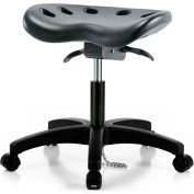 Interion® ESD Polyurethane Tractor Stool With Seat Tilt - Black w/ Black Base