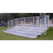 5 Row GTG Aluminium Bleacher avec Mid-Aisle - Garderail, 15' Long, Double Footboard