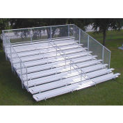 8 Row GTG Aluminium Bleacher avec Mid-Aisle - Garderail, 27' Long, Double Footboard