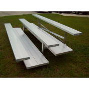 3 Row Universal Low Rise Aluminium Bleacher, 15' Long, Double Footboard