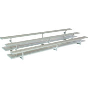 3 Row National Rep Tip N Roll Aluminum Bleacher, 12' Long, Double Footboard