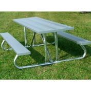 Table de pique-nique 8' avec planche en aluminium anodisée et cadre en acier galvanisé heavy Duty