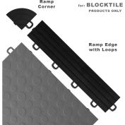 Bloc tuile R1US4212 rampe bords W/boucles, modèle de bords PP, noir