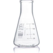 Flask, Erlenmeyer, Globe Glass, Wide Mouth, Dual Graduations, ASTM E1404, 250mL, 12/Box