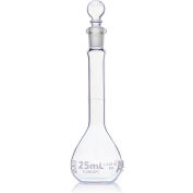 Flacon, Volumétrique , Globe Glass, Classe A, À contenir (TC), ASTM E288, 25mL, 6/Boîte