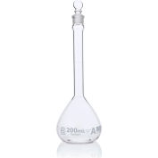 Flacon, Volumétrique , Globe Glass, Classe A, À contenir (TC), ASTM E288, 200mL, 6/Boîte