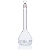 Flacon, Volumétrique , Globe Glass, Classe A, À contenir (TC), ASTM E288, 250mL, 6/Boîte