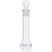 Flacon, volumétrique, bouche large, verre globe, classe A, à contenir (TC), ASTM E288, 10mL, 6/boîte