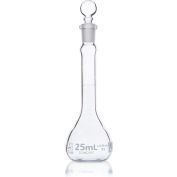 Flacon, Volumétrique , Globe Glass, Classe B, À contenir (TC), ASTME288, 25mL, 6/Boîte