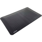 Global Industrial Diamond-Plate Anti Fatigue Mat, 9/16" Thick, 3'W x 5'L, Black