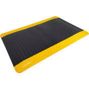 Tapis anti-fatigue Global Industrial™ Diamond-Plate, 9/16 » d’épaisseur, 2'L x 3'L, Noir/Jaune