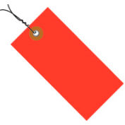Tyvek® Étiquettes d’expédition, Précâblé, #5, 4-3/4 « L x 2-3/8"W, Rouge, 100/Pack