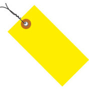 Tyvek® Étiquettes d’expédition, Précâblé, #5, 4-3/4 « L x 2-3/8"W, Jaune, 100 / Pack