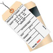 Global Industrial 2 Part Carbon Inv. Tag 0500-0999, Pre Wired#8 6-1/4"L x 3-1/8"W, 500/Pack