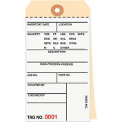 3 Part Carbonless Inventory Tags, 500-999, #8, 6-1/4"L x 3-1/8"W, 500/Pack