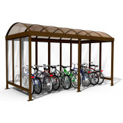 Transit Bike Shelter 7-10 14'8"L x 7'5"W - 10 Bike Capacity - Barrel Roof
