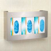 Global Industrial Triple Stainless Steel Glove Box Holder, 16"W x 3-3/4"D x 10"H