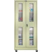 Hallowell 415S24SVMA 400 Series Safety-View Door Mobile Storage Cabinet 36x24x72 Parchment Assembled