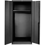 Hallowell 435W24A-ME 400 Series Solid Door Wardrobe Cabinet, 36x24x72,  Ebony, Assembled