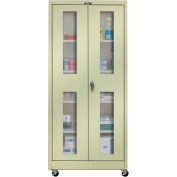 Hallowell 815S24EVM 800 Series Ventilated Door Mobile Storage Cabinet 36x24x78 Parchment Unassembled