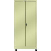 Hallowell 815S24M-PT 800 Series Solid Door Mobile Storage Cabinet, 36x24x78 Parchment, Unassembled