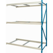 Hallowell Bulk Rack 48"W x 24"D x 123"H Blue Uprights/Platinum Beams 3 Level Add-on Unit-No Deck