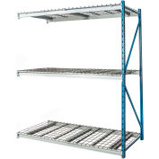 Hallowell Bulk Rack 72"W x 48"D x 123"H Blue Uprights/Platinum Beams 3 Level Add-on Unit-Wire Deck