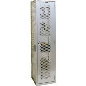 Hallowell Welded Visible Storage Locker, 18-3/4"Wx18"Dx74-3/4"H, Light Gray, Assembled