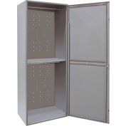 Hallowell® 2-Tier 1 Door Uniform Exchange Locker, 32-9/16"W x 21"D x 84"H, Dark Gray, Assembled