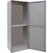 Hallowell® 2-Tier 1 Door Uniform Exchange Locker, 32-9/16"L x 21"P x 84"H, gris foncé, assemblé