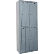 Hallowell® 8-Tier 8 Door Uniform Exchange Locker, 32-9/16"W x 21"D x 84"H, Dark Gray, Assembled